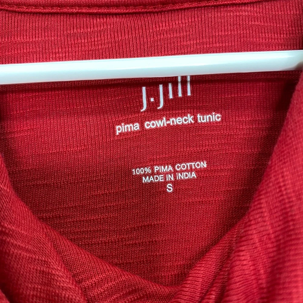 J. Jill red cowl neck tunic 100% pima cotton women's size small